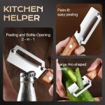 PurePeeler™ Stainless Steel Vegetable Peeler | Wooden Handle Potato & Vegetable Slicer Tool - Image 5