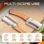 PurePeeler™ Stainless Steel Vegetable Peeler | Wooden Handle Potato & Vegetable Slicer Tool - Image 6