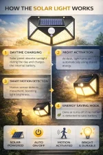 Solar Motion Sensor Wall Light 100 LED | Outdoor Solar Security Light - Image 9