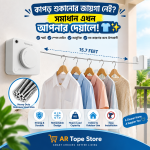 15.7 Feet Retractable Clothesline | Wall Mounted Heavy Duty Clothes Drying Line for Home & Balcony