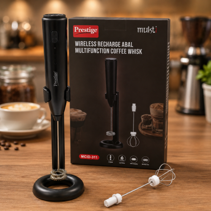 Prestige Rechargeable Electric Milk Frother & Coffee Whisk | USB Coffee Mixer, Egg Beater & Foam Maker